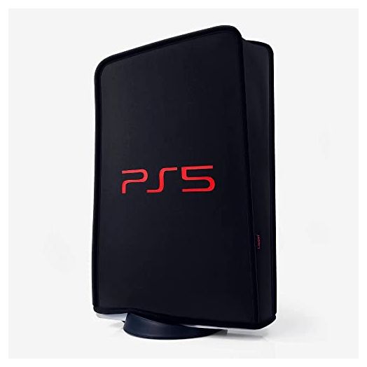 pS5 Case Cover Dust Proof Cover for Sony PlayStation 5 Game Console Protector Anti Scratch Washable Dust Cover Sleeve for PS5 Accessories Digital Edition & Disc Edition (Black)