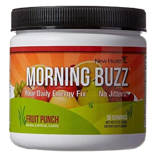 Morning Buzz Energy Drink Powder|Sports Nutrition Endurance and Energy Product|Supports Mental Clarity, Metabolism|8 Ounce|30 Servings Fruit Punch