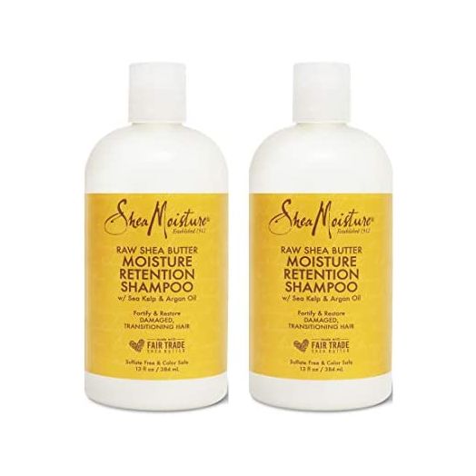 SheaMoisture Moisture Retention Shampoo for Dry, Damaged or Transitioning Hair Raw Shea Butter Shampoo to Hydrate Hair 13 oz 2 Count