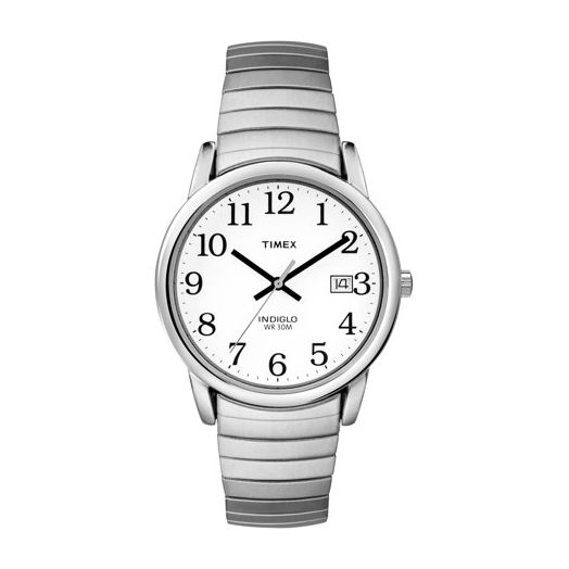 Timex Men's Easy Reader Watch, Silver-Tone Stainless Steel Expansion Band