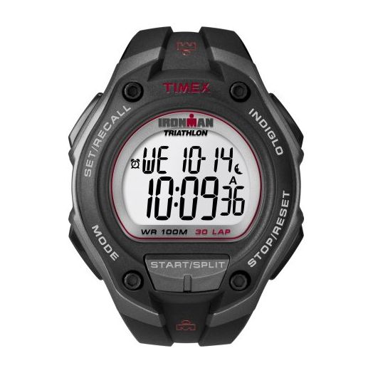 Timex Men's Ironman Classic 30 Oversized Black/Gray/Red Watch, Resin Strap