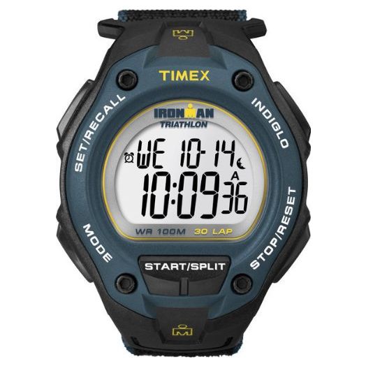 Timex Men's Digital Watch with LCD Dial Digital Display and Black Textile Strap T5K413