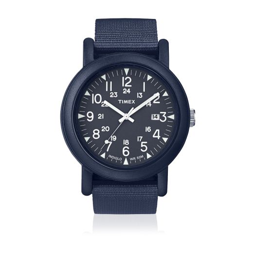Timex Unisex Quartz Watch with Blue Dial Analogue Display and Blue Nylon Strap TW2P62600