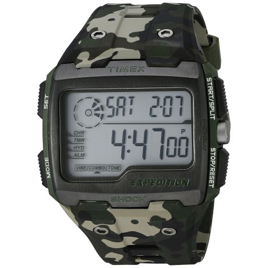 Timex Men's TW4B029009J Expedition Grid Shock Green Camo Resin Strap Watch