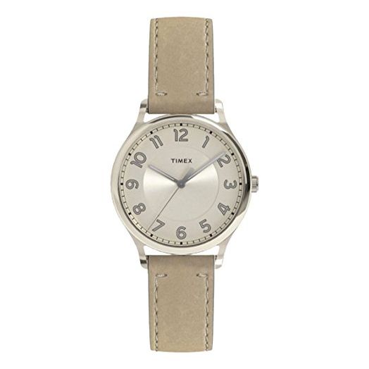 Timex Women's Heritage White Dial with a Genuine Leather Strap Watch TW2R23200, Strap