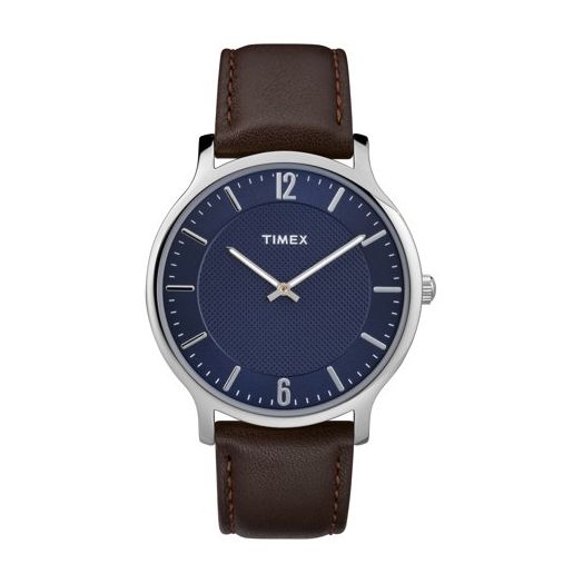 Timex Men's Metropolitan 40mm Brown/Blue Watch, Leather Strap