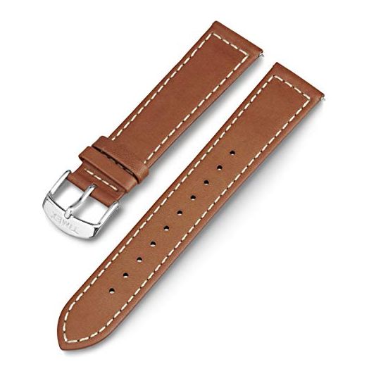 Timex 20mm Genuine Leather Strap – Dark Brown with Silver-Tone Buckle