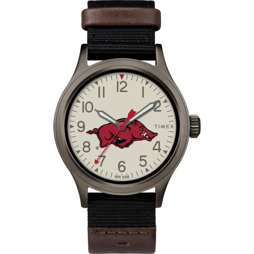 Timex Tribute Men's Collegiate Pride 40mm Watch - Arkansas Razorbacks with Black Fastwrap Strap