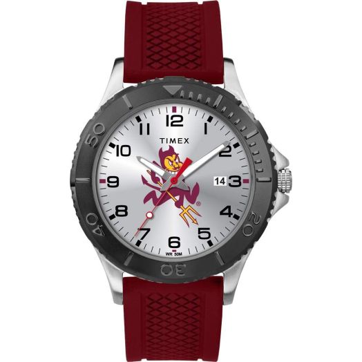 Timex Tribute Men's Collegiate Gamer 42mm Watch – Arizona State Sun Devils with Crimson Silicone Strap