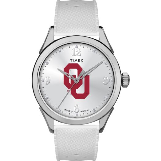 Timex Women's Collegiate Athena 40mm Watch – Oklahoma Sooners with Light Blue Silicone Strap