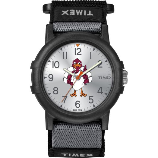 Timex Tribute Unisex Collegiate Recruit 38mm Watch - Virginia Tech Hokies Black Fabric Strap