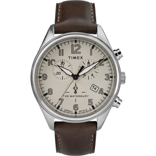 Timex Mens Chronograph Quartz Watch with Leather Strap TW2R88200
