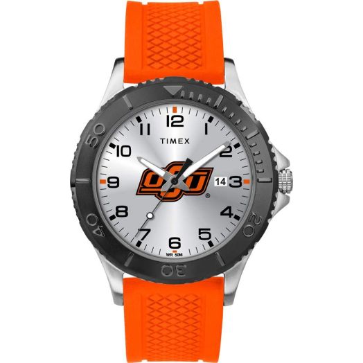Timex Tribute Men's Collegiate Gamer 42mm Watch – Oklahoma State Cowboys with Orange Silicone Strap
