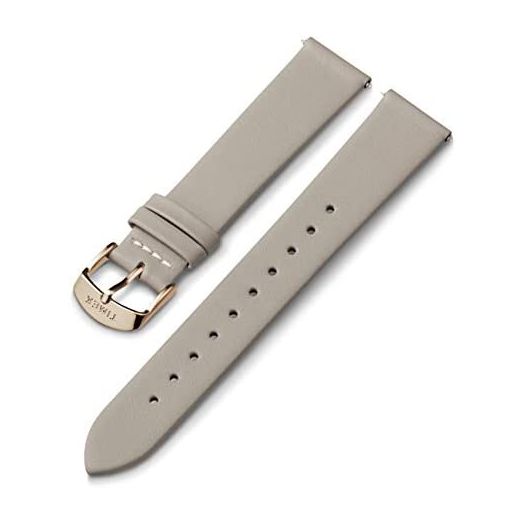 Timex 20mm Genuine Leather Strap – Gray with Rose Gold-Tone Buckle