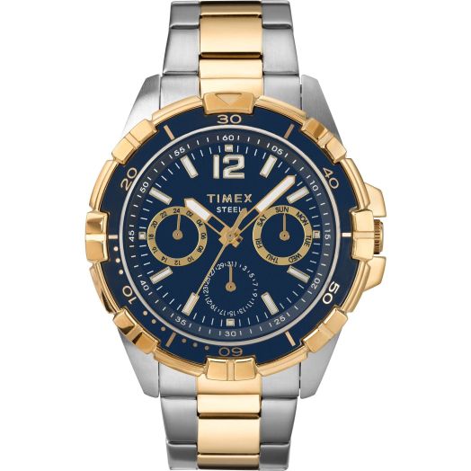 Timex Classics Men's 44.5 mm Stainless Steel Bracelet Multi-Function Watch
