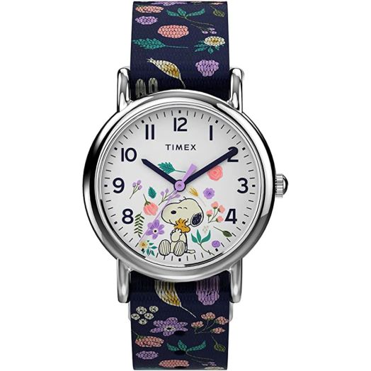 Timex TW2V45900 Women's Weekender 31mm Mini Peanuts Floral Band 3-Hand Analog Watch