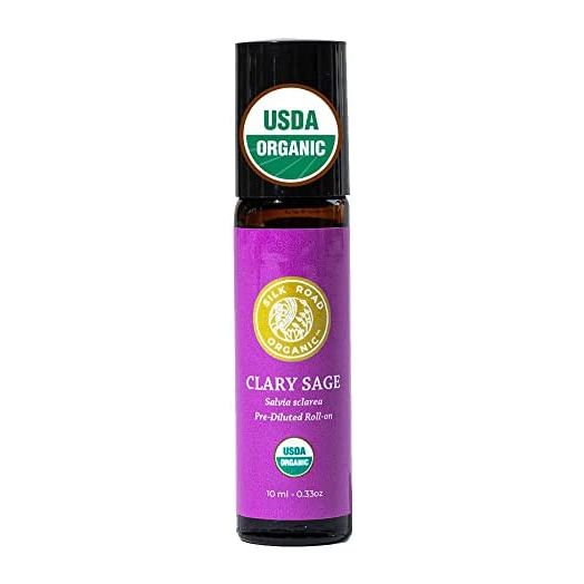 Red Silk Essentials Organic Clary Sage Essential Oil Roll On, 10 ml