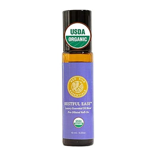 Red Silk Essentials Restful Ease Essential Oil Roll On, Sandalwood & Lavender, 100% Pure