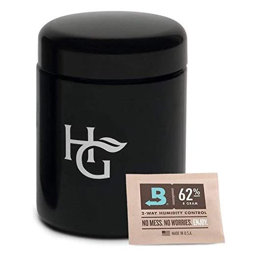 Herb Guard Half Oz Smell Proof Jar Airtight Container (250 ml) with Humidity Pack