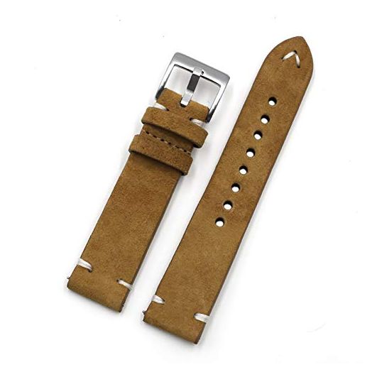 Onthelevel Suede Watch Strap - Vintage Leather Velour Watch Band 18mm 20mm 22mm 24mm Quick Release Strap for Men or Women
