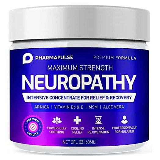 Neuropathy Nerve & Pain Relief Cream – Maximum Strength Pain Cream for Feet, Hands, Legs, Toes Includes Arnica, Vitamin B6, Aloe Vera, MSM - Scientifically Developed for Effective Relief 2oz
