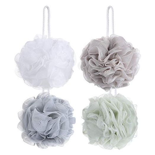 8 Small Mesh Pouf Bath Sponge - Mesh Loofah Body Exfoliating Shower Ball Shower Sponge