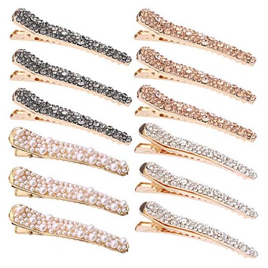 12 Pcs Rhinestone Alligator Hair Clips Fancy Crystal Duckbill Hair Clips for Women Girls Hair Styling Tools Accessories