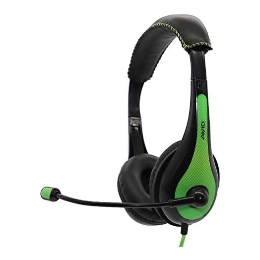 AVID AE-36 Headset in Green with Adjustable Boom Microphone for School, Classroom, Education, Testing and Assessment