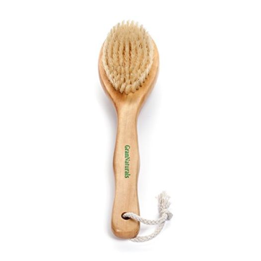 GranNaturals Dry Brushing Body Brush for Lymphatic Drainage + Cellulite Scrubber- Natural Bristle Skin Exfoliator for Body, Back, Legs, and Foot - Exfoliating Body Scrub for Ingrown Hair Bumps