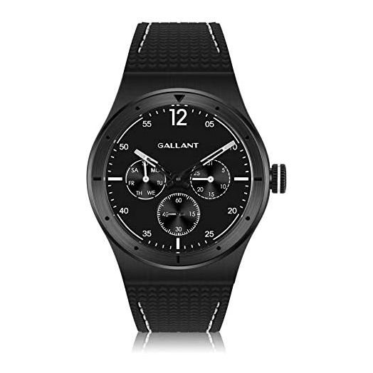 Mens Stainless Quartz Watch with Silicone Strap Unisex Watch 40mm Casual Watch for Men Waterproof Calendar Black Mens Watch Stylish Couple Gift