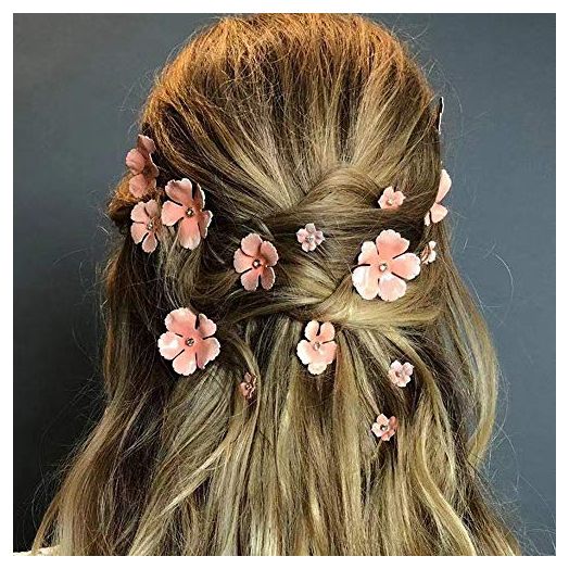 Xerling Wedding Hair Pins Flower Bridal Hair Clips Flower Decorative Hair Jewelry Accessories for Women and Girls Pack of 5 (Pink)