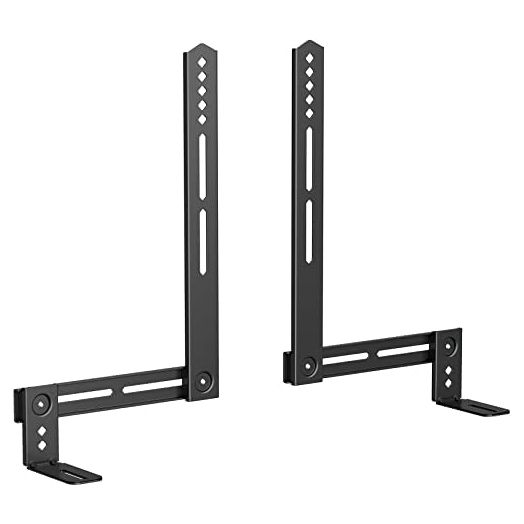 USX MOUNT Soundbar Mount Sound Bar TV Mount for Mounting Above or Under TV , Sound Bar Mount Up to 13.2 Lbs, Two Removable and Lockable Hooks for Back or Bottom Holes