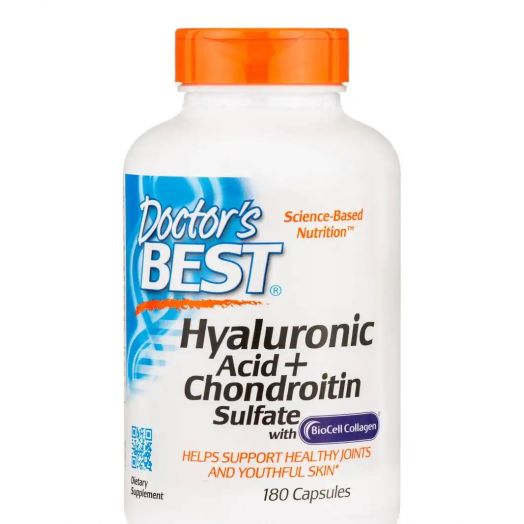 Doctor's Best Hyaluronic Acid + Chondroitin Sulfate with BioCell Collagen - 180 Capsules