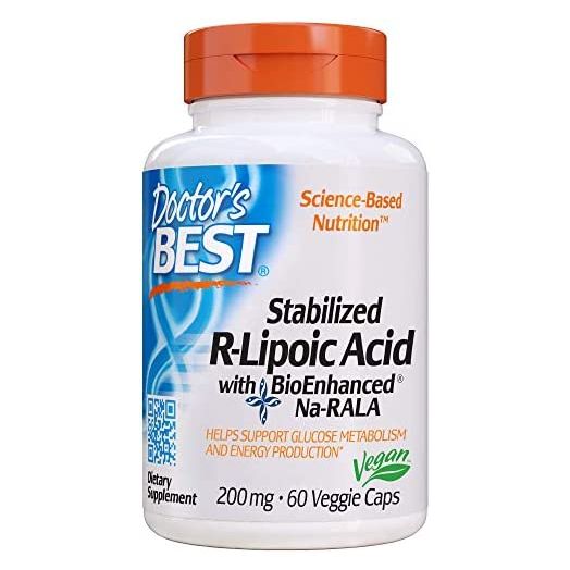Doctor's Best Stabilized R-Lipoic Acid, 200mg/60 Count