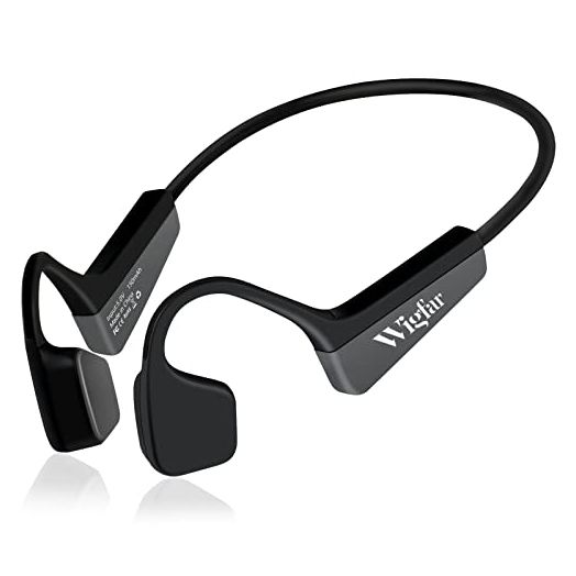 Wigfar Bone Conduction Headphones Premium Open-Ear Wireless Bluetooth Sport Headphones with Microphones, Sweatproof Waterproof Wireless Earphones for Running, Gym, Hiking, Cycling