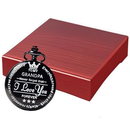 to My-Grandpa Pocket-Watch for Grandpa Best Gifts for Him Birthday Christmas Gifts, Engraved Pocket Watch with Box for Men