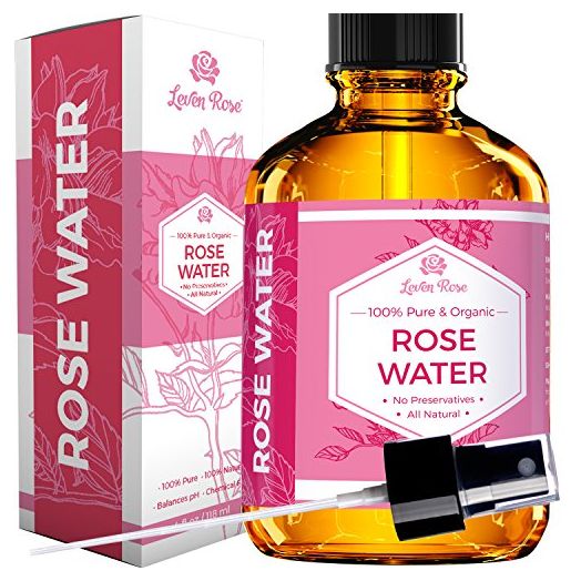 Rose Water Facial Toner by Leven Rose, Pure Natural Moroccan Rosewater Hydrosol Face Spray 4 oz