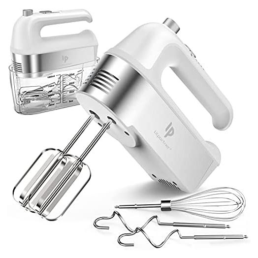LILPARTNER Hand Mixer Electric, 450W with Scale Cup Storage Case, 5 Speed