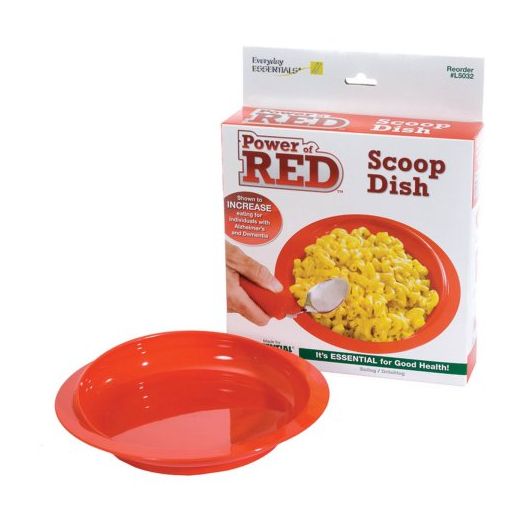Power of Red Scoop Dish with Suction Bottom