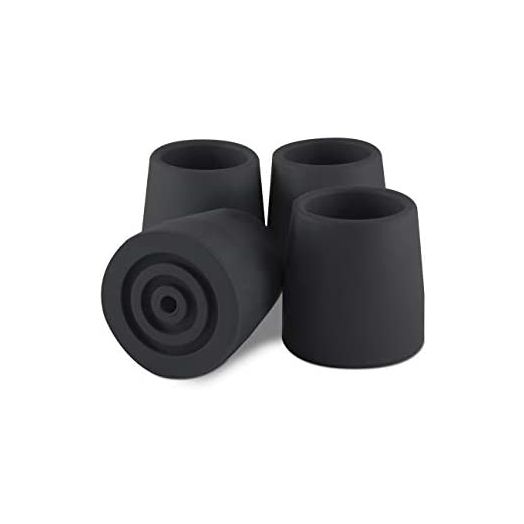 Essential Medical Supply T40118bl Walker/Commode Tips, Black, 1 1/8 Inch, 4 Count