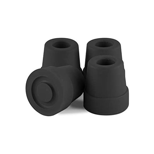 Essential Medical Supply Replacement Quad Cane Tips, Black, 1/2 Inch