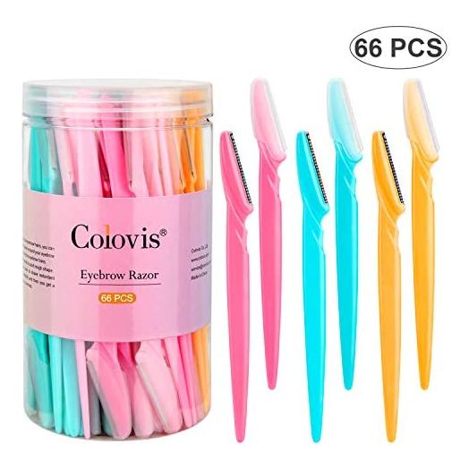 66PCS Eyebrow Razor and Face Razor for Women and Men, Eyebrow Hair Trimmer and Shaver with Protective Cover,Safe and Newbie Friendly