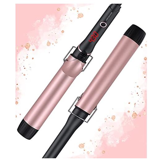 MegaWise Pro 1.5 inch Ceramic Hair Curling Iron, 20s PTC Fast Heating Tech, Anti-Scald Insulated Grip &Tip, Auto Shut Off and 360° Swivel Cord, 2 Clips and Heat-Resistant Glove Included