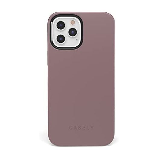 Casely iPhone 12 Pro Max Phone Case | Purple Taupe on Nude 360 Degree Coverage for Your Phone | Precise Cutouts, 1mm Raised Lip Camera Protection | Bold