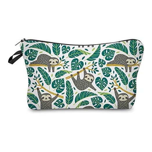 Cosmetic Bag for Women,Loomiloo Adorable Roomy Makeup Bags Travel Water Resistant Toiletry Bag Accessories Organizer Sloth (Sloth 51476)