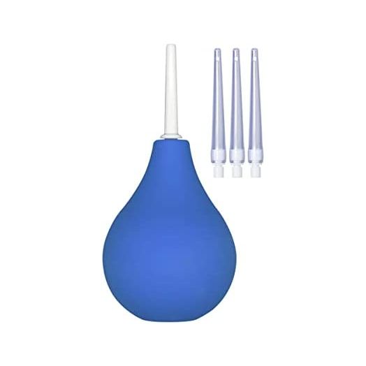 TopQuaFocus Enema Bulb Enema Kit Anal Vaginal Douche for Men Women 8OZ Capacity with 4 Replaceable Nozzles (Blue)