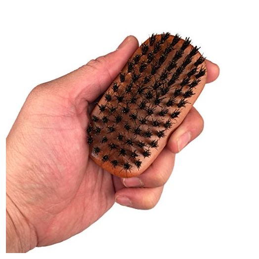 WavEnforcer Boar Bristle Pocket-Size Military Brush, Best Brush for Beards / Pocket / Purse / Travel Size, Medium Firmness