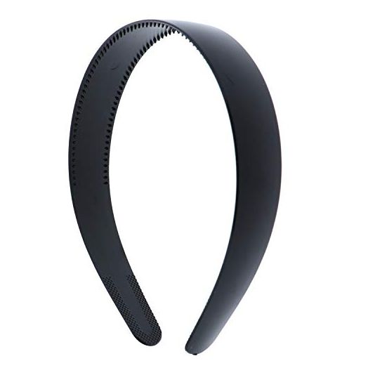 Black 1 Inch Plastic Hard Headband with Teeth Head band Women Girls (Motique Accessories)