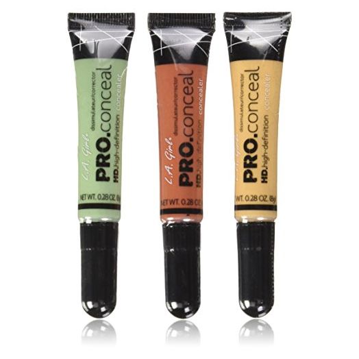 L.A. Girl Pro Conceal Set Orange, Yellow, Green Correctors, Pack of 3 (LAX-GC990+GC991+GC992-B)