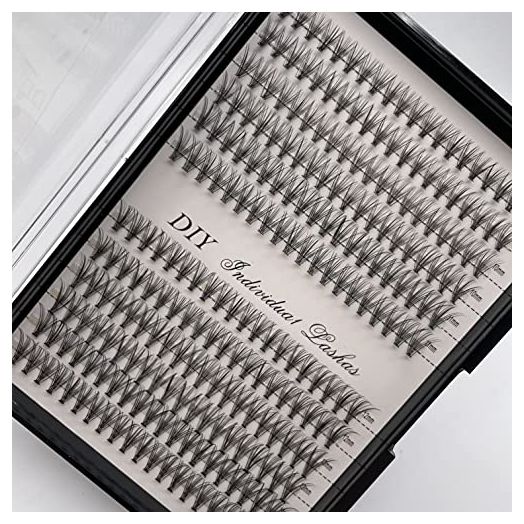 240pcs-20D Individual Lashes Natural Cluster Lashes 9-14mm Mixed Pack /20 Roots/ C Curl /0.07mm Thickness / Faux Mink Diy individual cluster Eyelash Extensions (MIX-9-14mm, 20D single lashes)